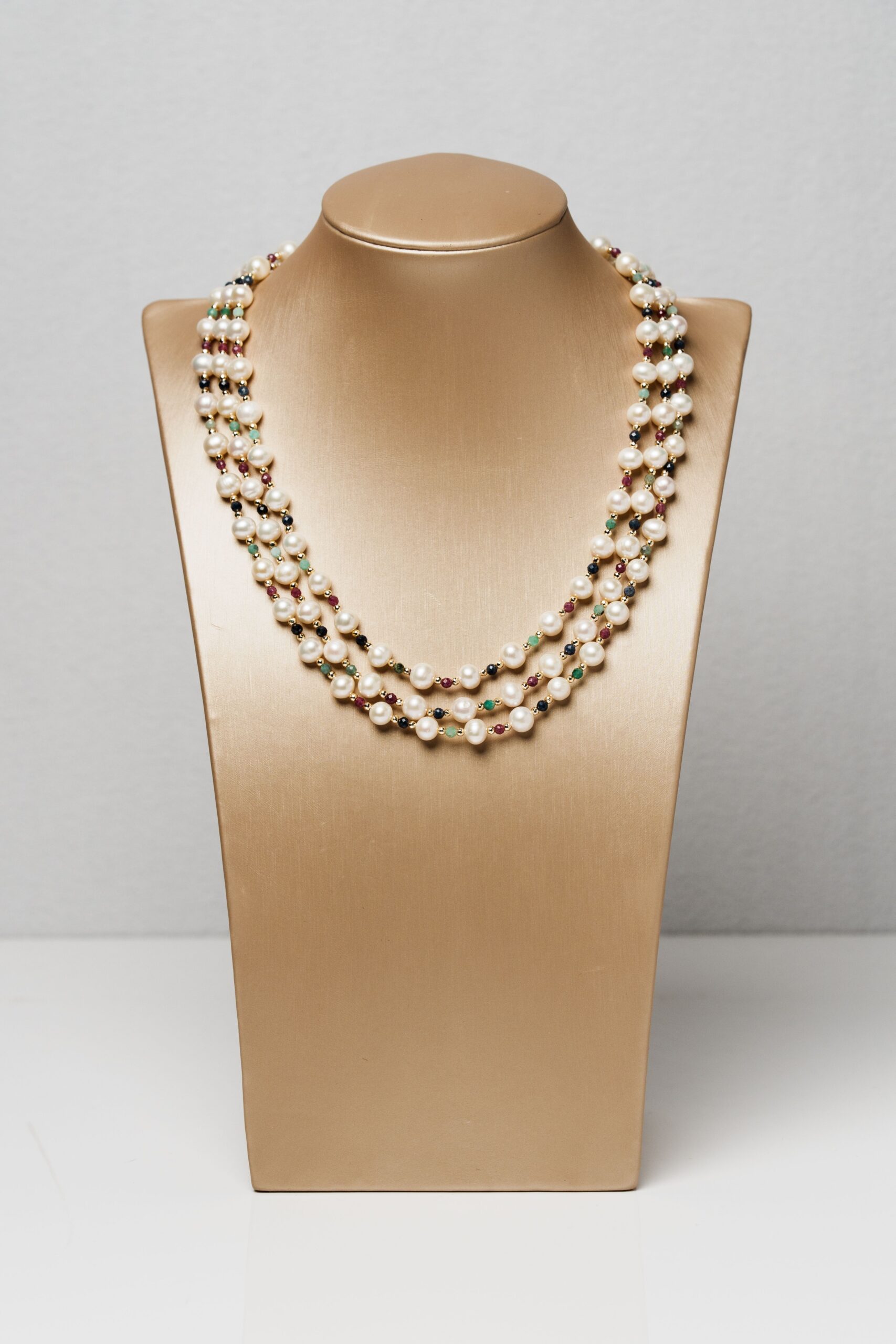 Collana Cecilia 3 fili ematite gialla