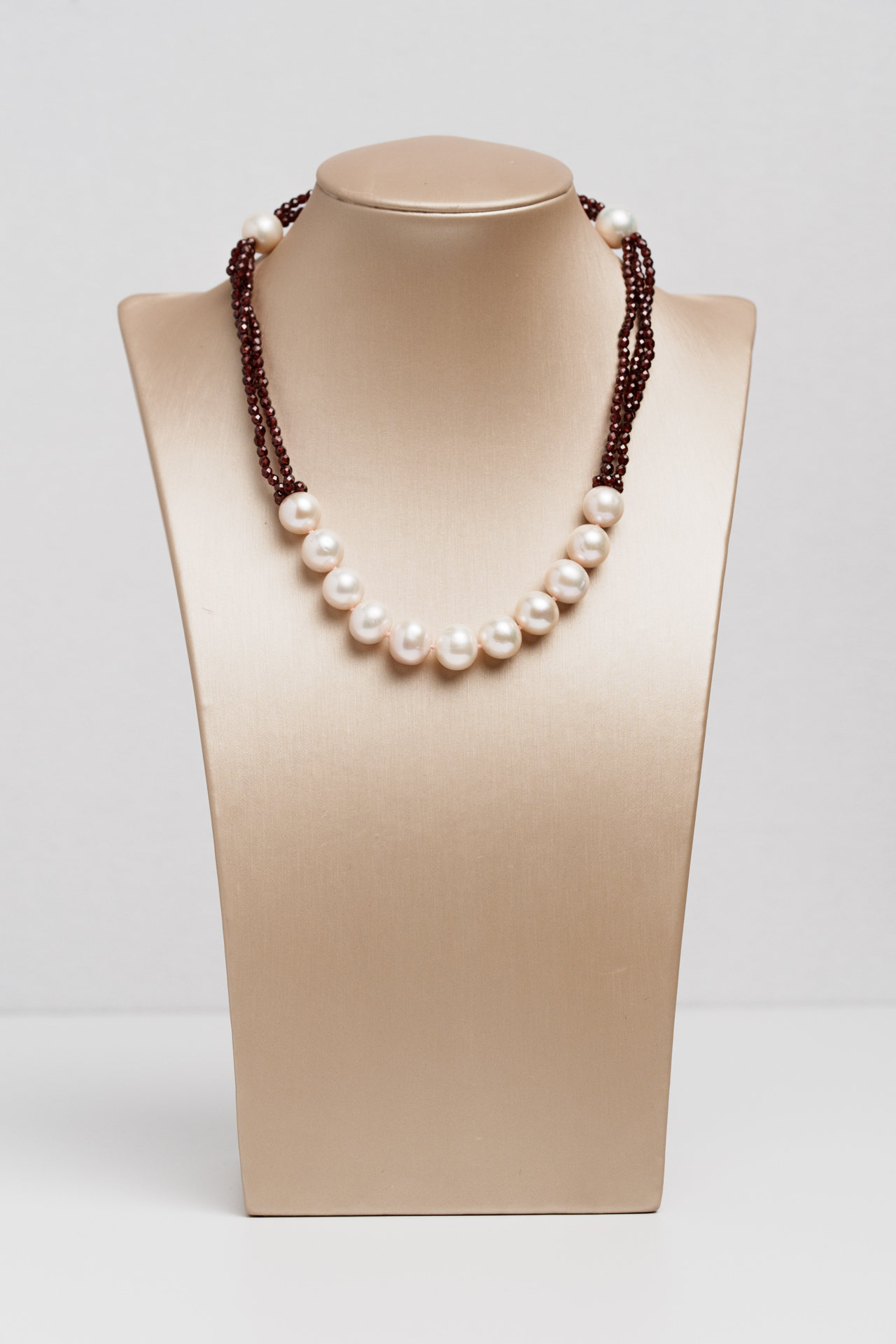 Collana Diva 1 filo granato