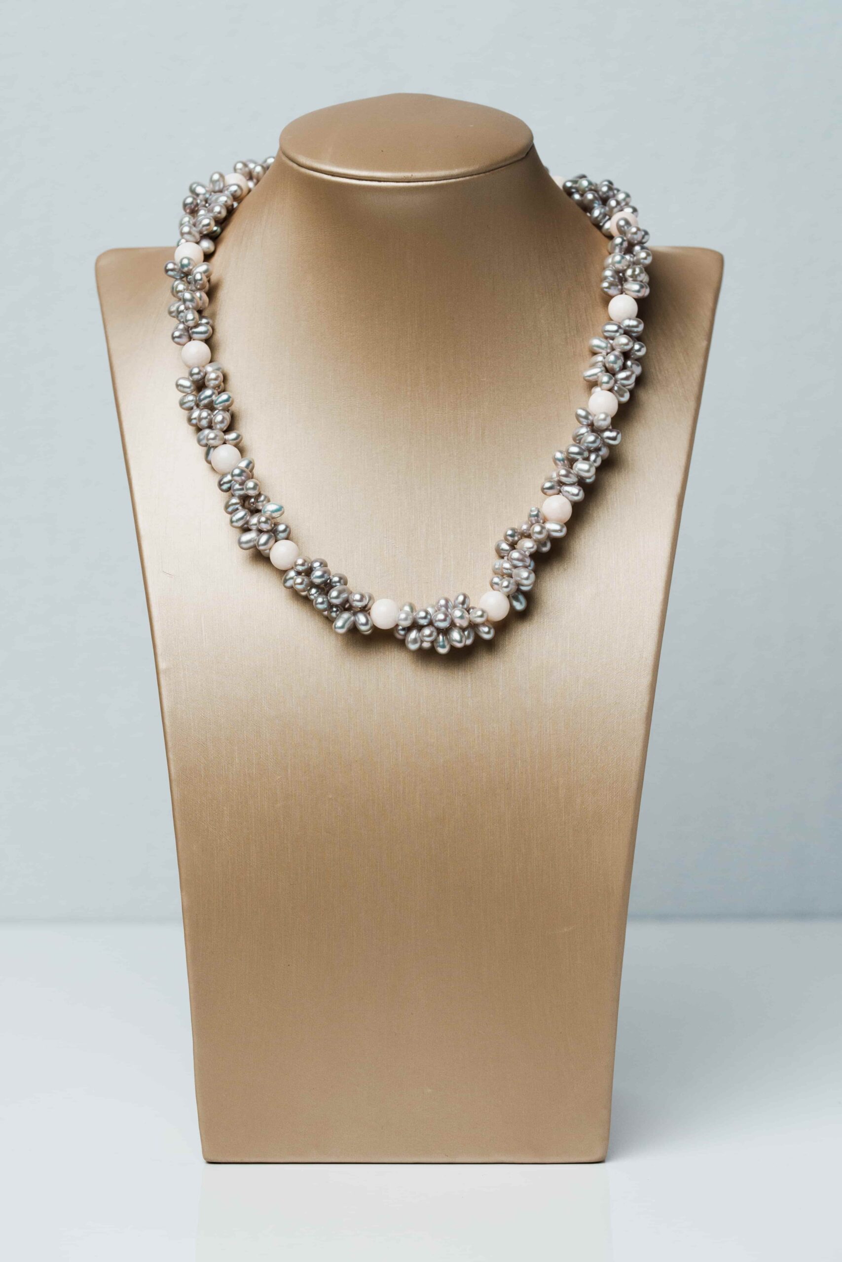 Collana Aloha grigia e corallo