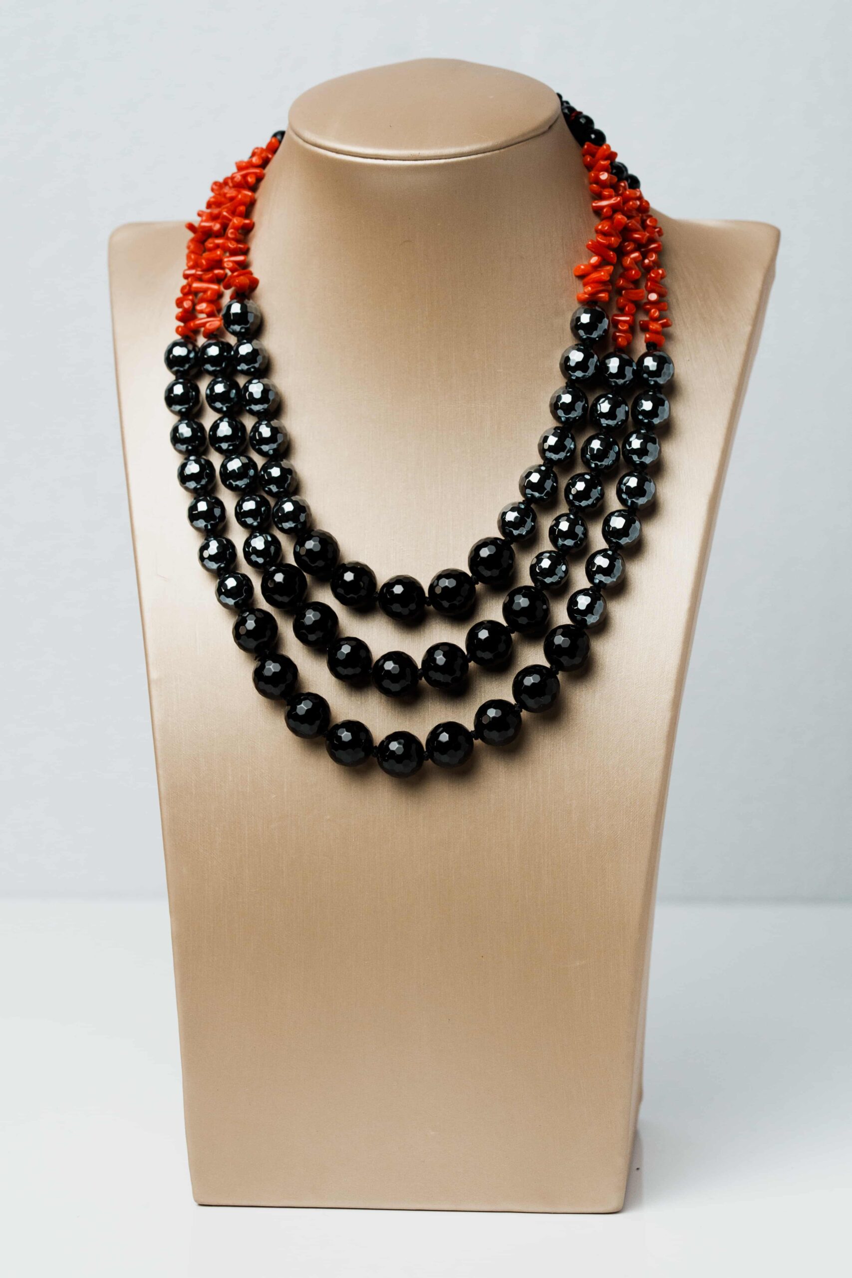 Collana Velvet onice e corallo