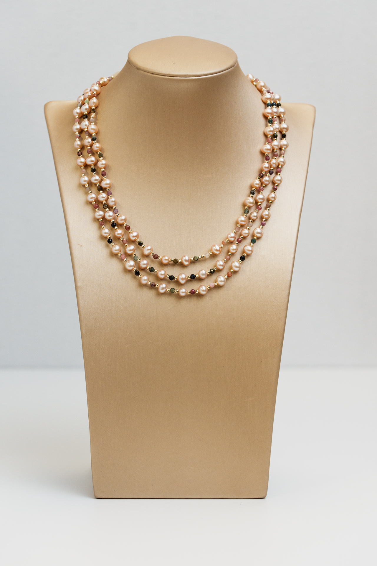 Collana Cecilia 3 fili perle rosa