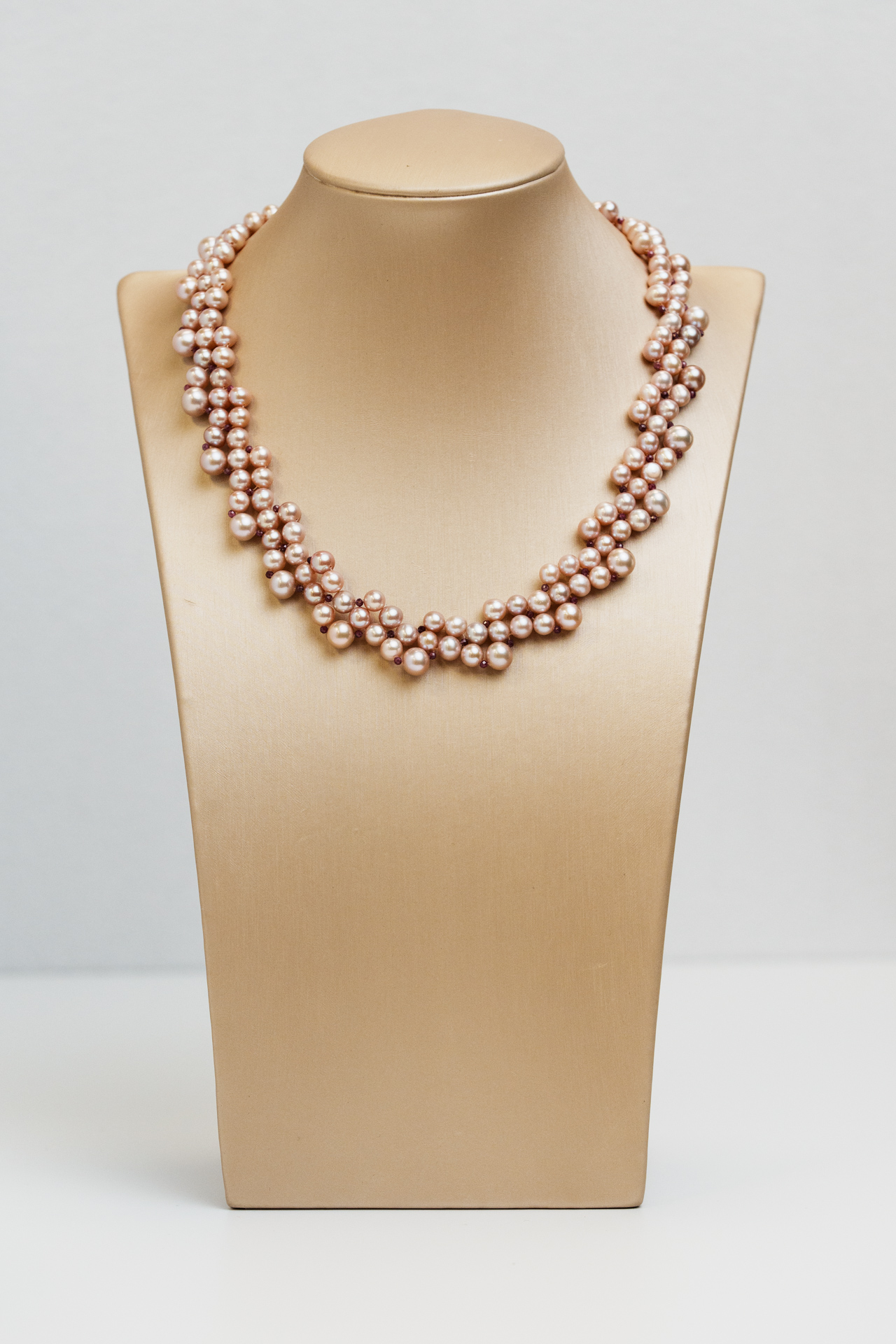 Collana Milady perle rosa e rubini