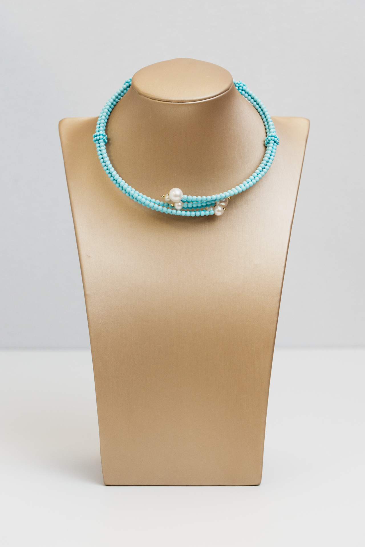 Collana Shine pasta turchese 3 fili