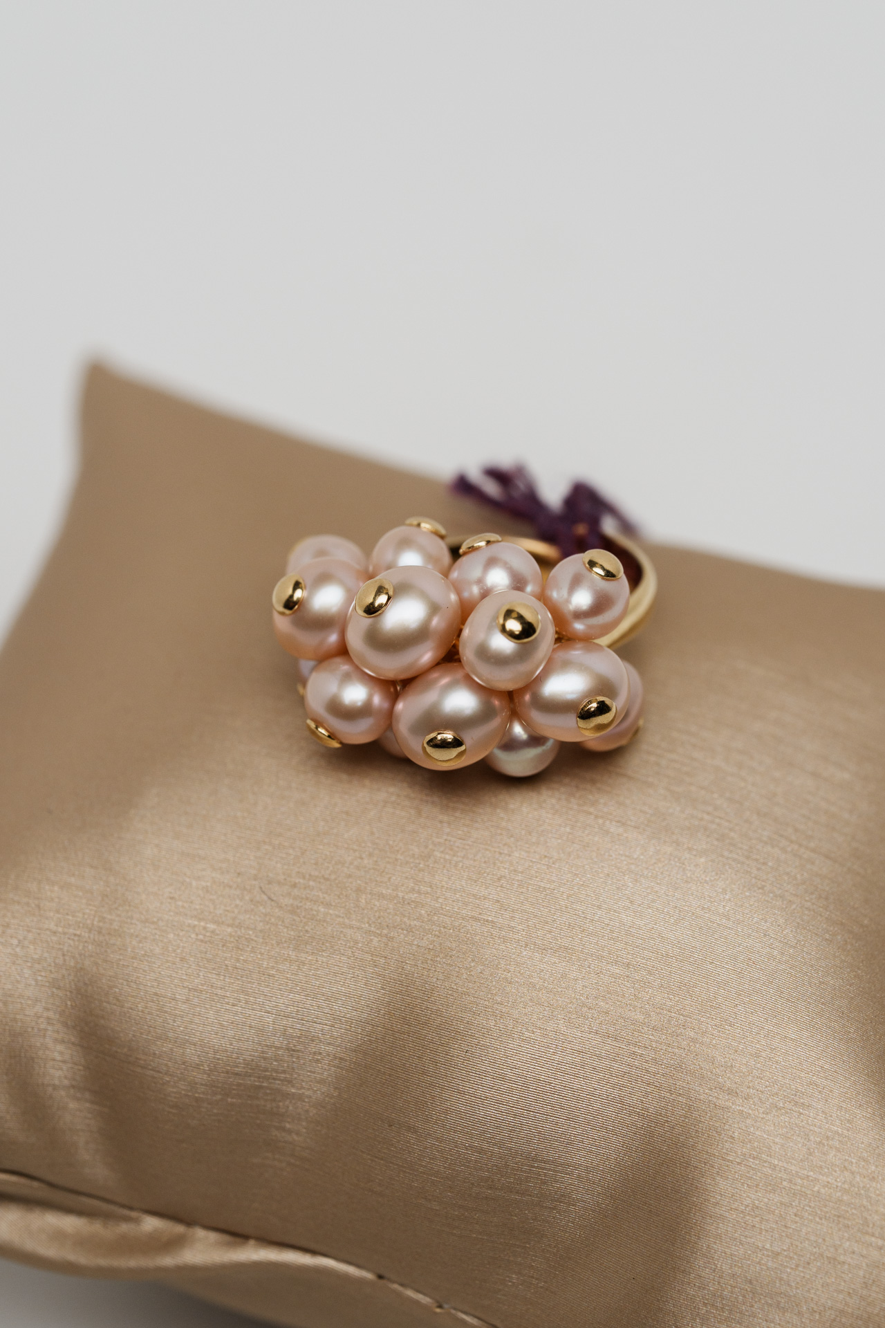 Anello Riccione perle rosa