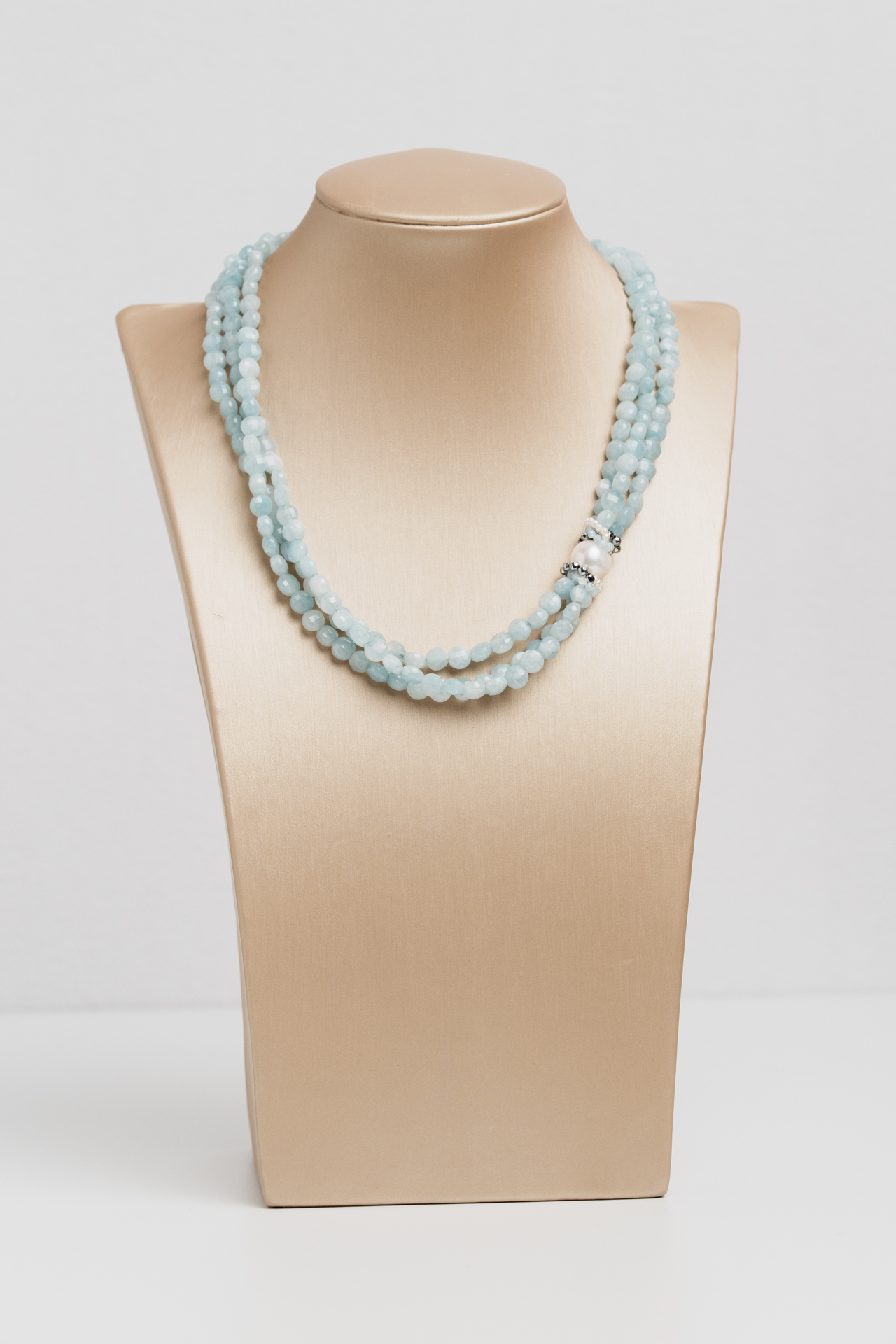 Collana Flambè acquamarina