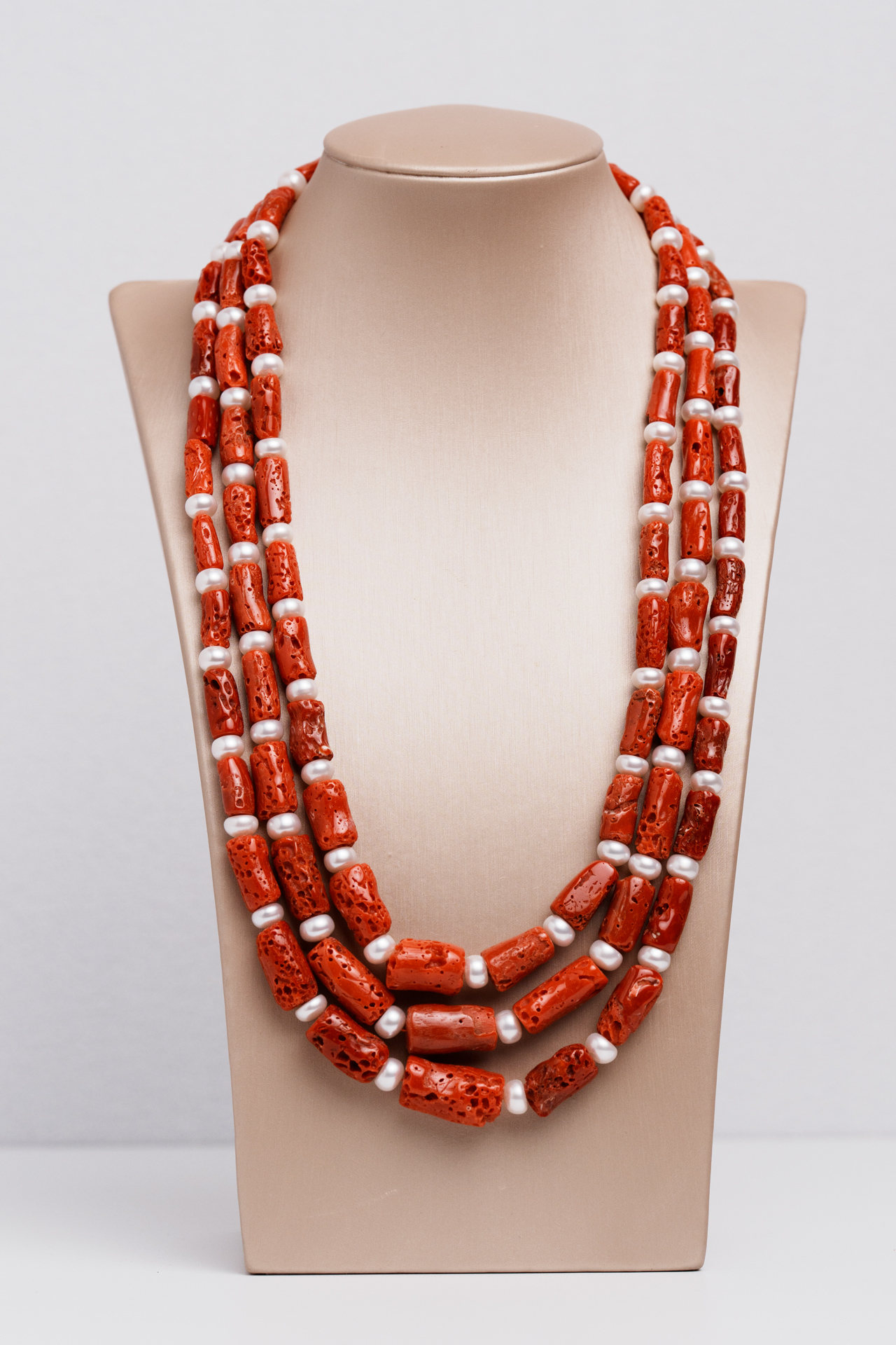 Collana Unicum corallo e perle